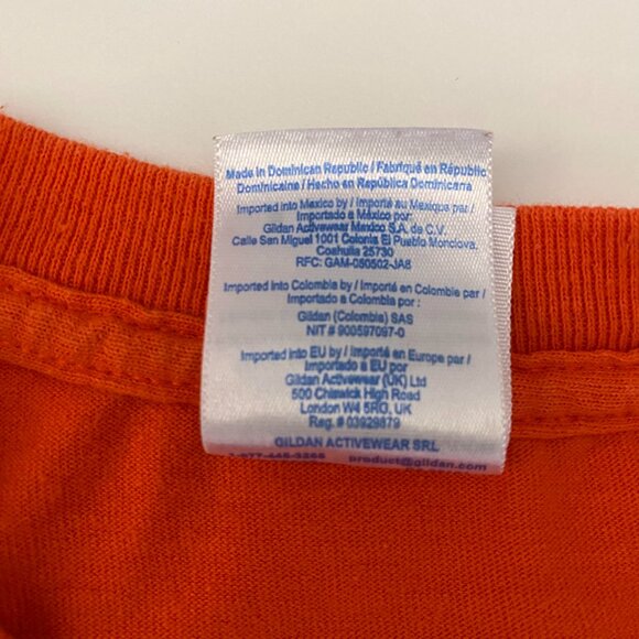 Little Caesars Pizza Genius Graphic Tee Shirt Gildan Orange Size Small - Picture 11 of 14